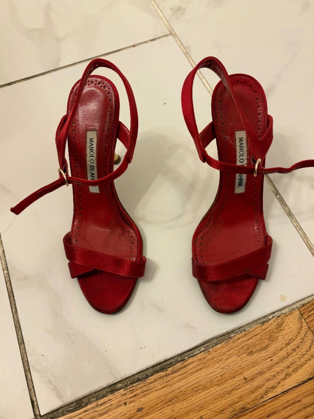 Manolo Blahnik red heels size 37